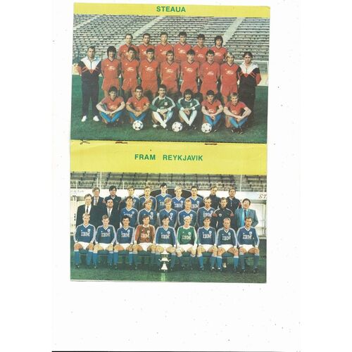 Steaua Bucharest v FRAM Reykjavik European Cup Football Programme 1989/90