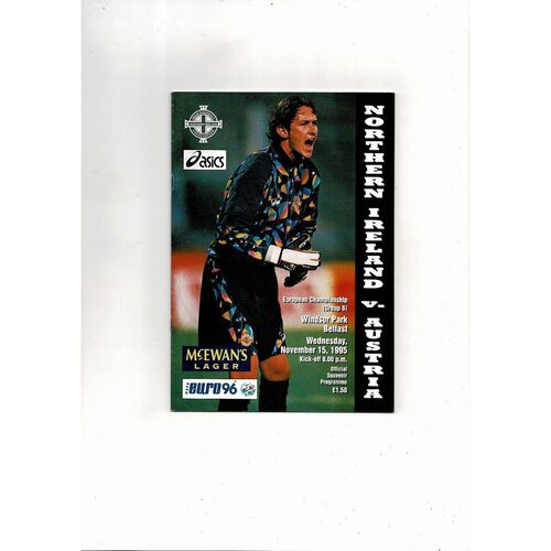 1995 Northern Ireland v Austria Football Programme