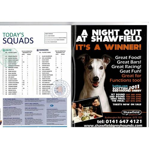 2011 Celtic v Rangers Scottish League Cup Final Football Programme