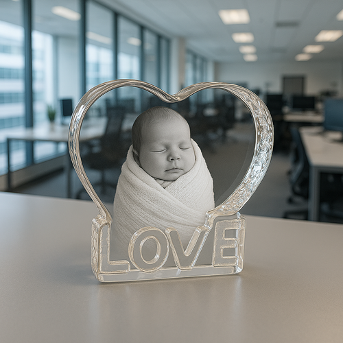 The Beautiful 3D Sculpted “LOVE” Tiree 13x13x3cm Pure Crystal Heart