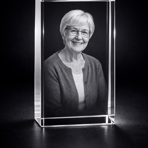 Arran Portrait 3D Crystal Block – 120×60×60mm