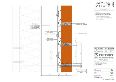 System Drawings | jamesandtaylor limited | Terracotta Tile Facade | Facing Brick System | Facade Metal
