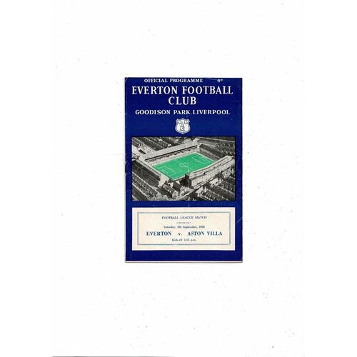 1956/57 Everton v Aston Villa Football Programme