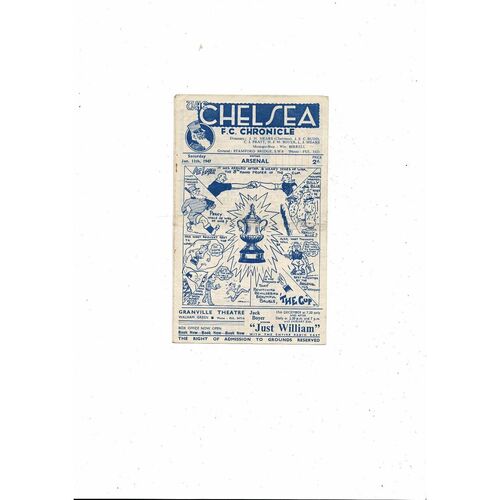 1946/47 Chelsea v Arsenal FA Cup Football Programme