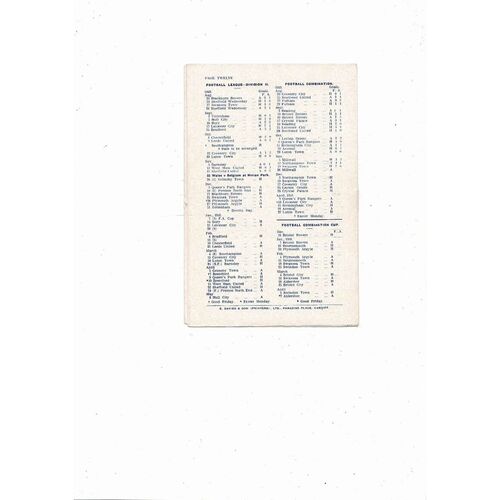 1949/50 Cardiff City v Grimsby Town Football Programme + Press Reports