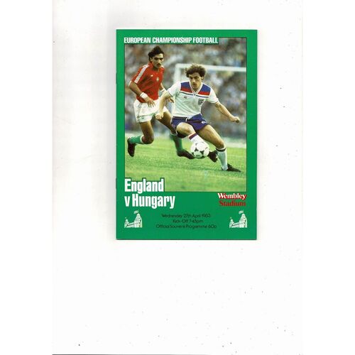 1983 England v Hungary Football Programme