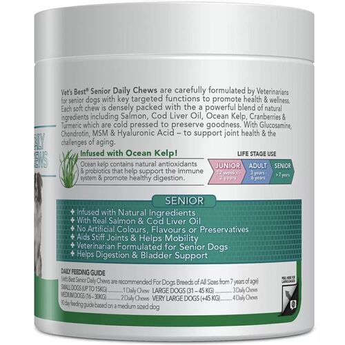 Vet’s Best Daily Chews for Senior Dogs – 180 Soft Chews