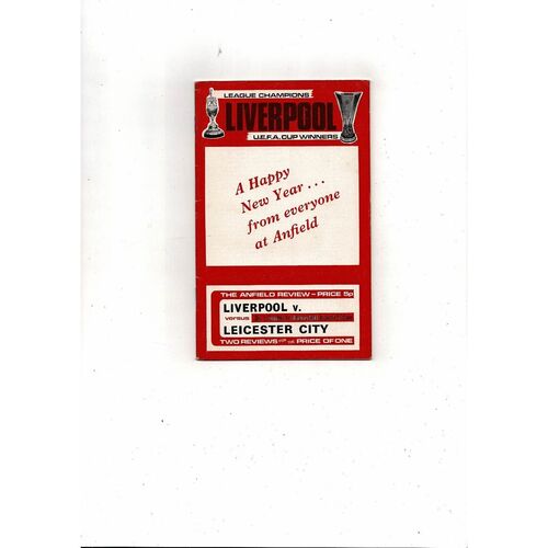 1973/74 Liverpool v Leicester City Football Programme + League Review