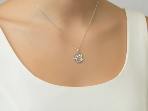 Memorial Ashes Paw Print Pendant