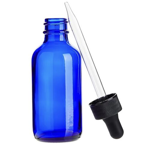 Juvale Mini Blue Glass Dropper Bottle