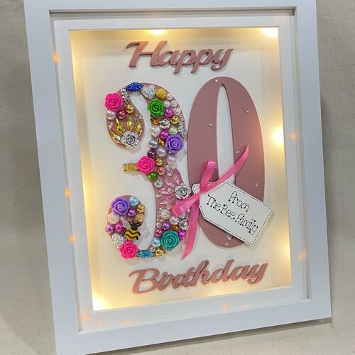 LED Happy 30th birthday frame