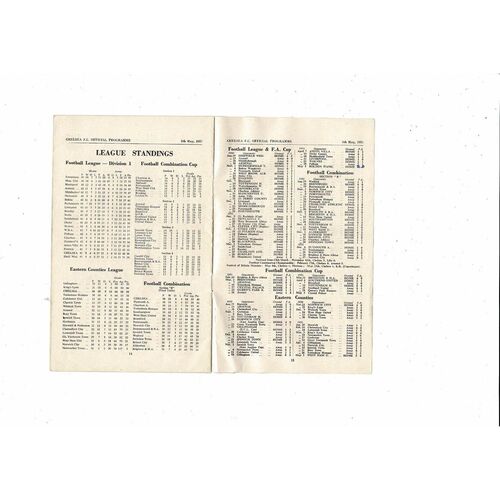 1950/51 Chelsea v Bolton Wanderers Football Programme