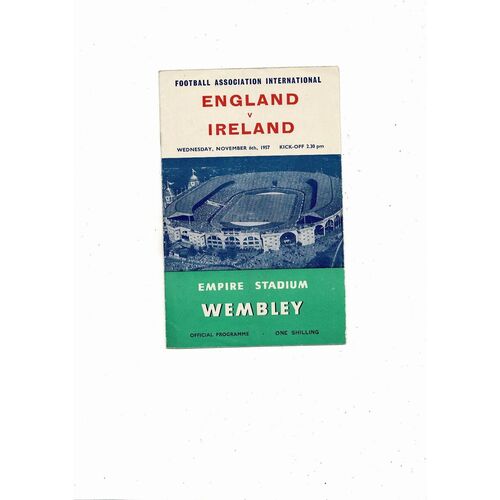 1957 England v Northern Ireland Football Programme