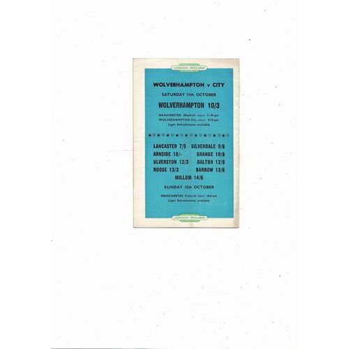 1958/59 Manchester City v Leeds United Football Programme