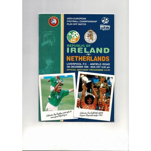 1995 Republic of Ireland v Holland Football Programme.
