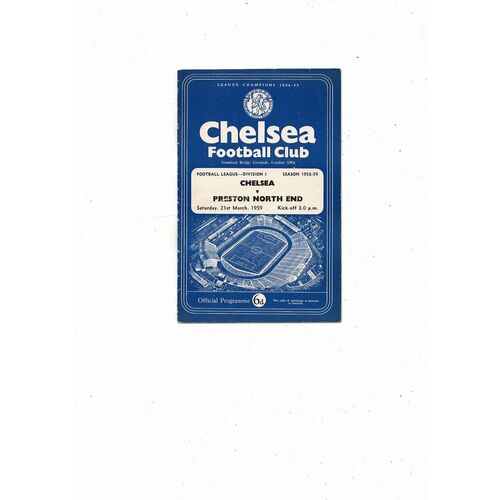 1958/59 Chelsea v Preston Football Programme