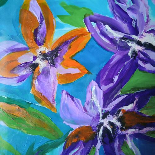 Exotic dark firey flowers