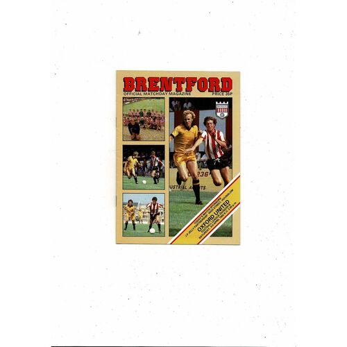 1981/82 Brentford v Oxford United Football Programme