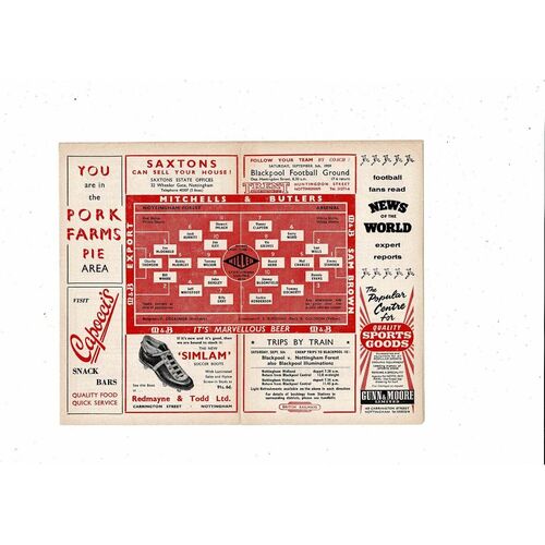 1959/60 Nottingham Forest v Arsenal Football Programme