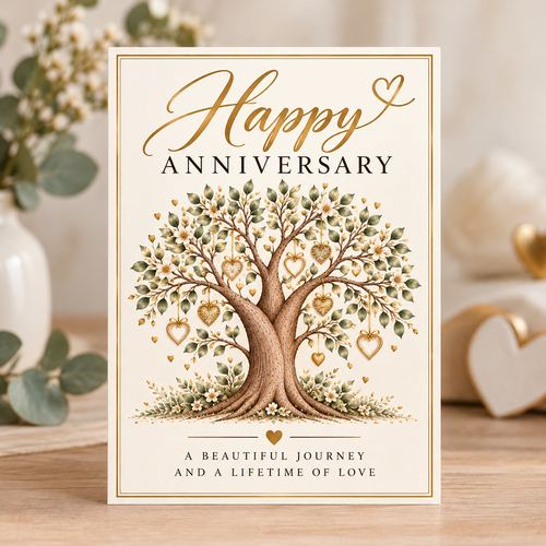 Tree of Life Wedding Anniversary Card