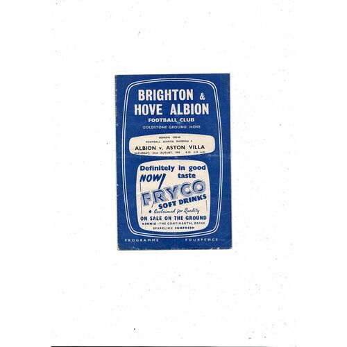 1959/60 Brighton v Aston Villa Football Programme