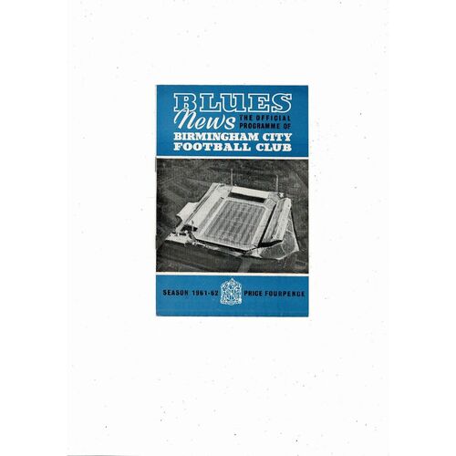 1961/62 Birmingham City v Tottenham Hotspur FA Cup Football Programme