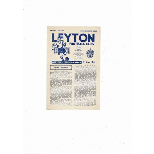 1955/56 Leyton v Dagenham FA Amateur Cup Replay Football Programme