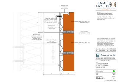 System Drawings | jamesandtaylor limited | Terracotta Tile Facade | Facing Brick System | Facade Metal