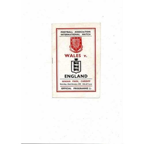 1955 Wales v England International Football Programme
