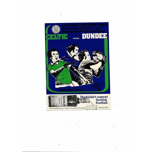 1977 Celtic v Dundee Scottish Cup Semi Final Football Programme