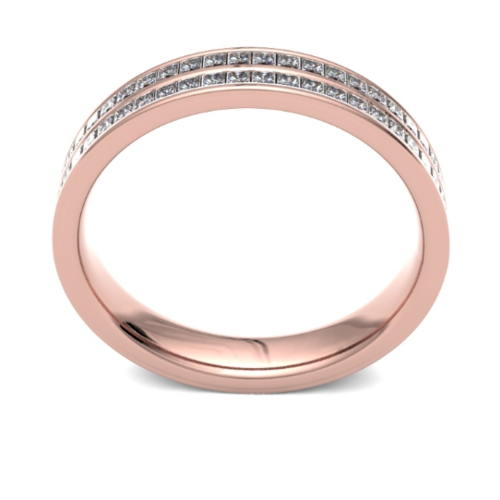 9ct 4mm DIAMOND SET double row princess cut channel