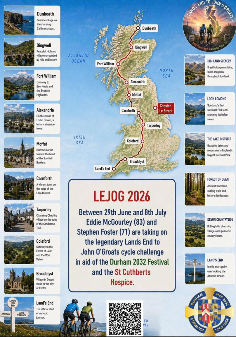 Durham Freemasons Take on Land’s End to John O’Groats Challenge for Charity | Provincial Grand Lodge of Cornwall | How to become a Freemason in Cornwall | Freemasonry lodges near me Cornwall  | What is Freemasonry in Cornwall UK