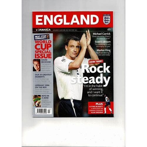 2006 England v Jamaica Football Programme @ Manchester United
