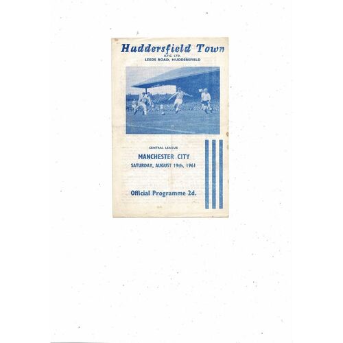 Huddersfield Town v Manchester City Central League Football Programme 1961/62