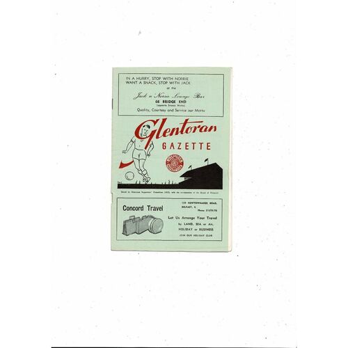 1966/67 Glentoran v Portadown Irish League Football Programme