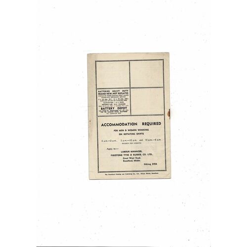 1954/55 Brentford v Reading Football Programme