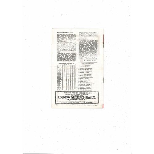 1963/64 Brentford v Peterborough United Football Programme