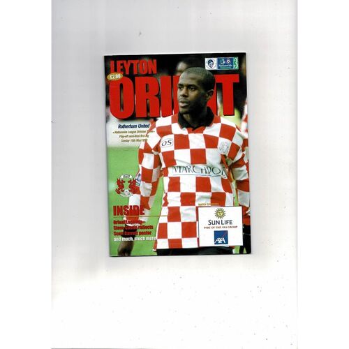 Leyton Orient v Rotherham United Play Off Football Programme 1998/99