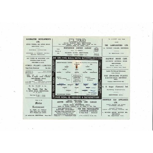 1966/67 Brentwood Town v Woodford Town Football Programme