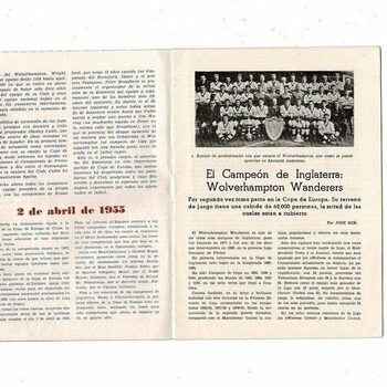 Barcelona v Wolverhampton Wanderers European Cup Football Programme 1959/60