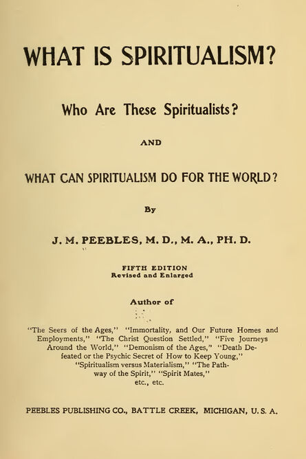 1910 | What is Spiritualism