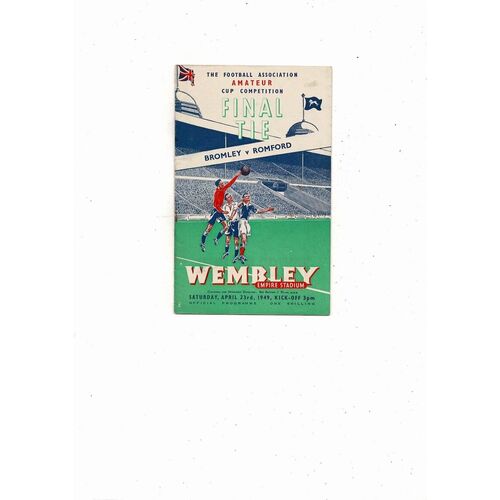 1949 Bromley v Romford Amateur Cup Final Football Programme