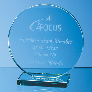 Jade Glass Circle Award (15cm x 12mm)