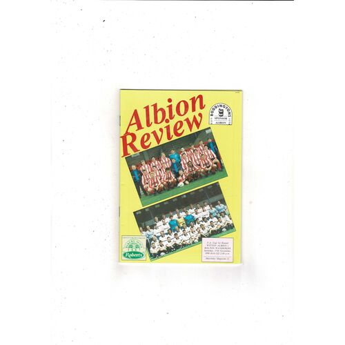 Witton Albion v Bolton Wanderers FA Cup Football Programme 1990/91