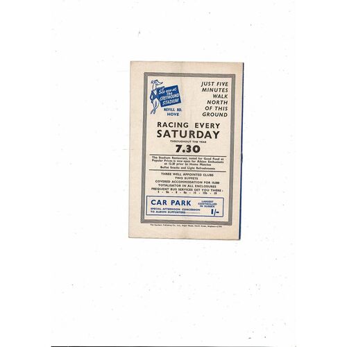 1958/59 Brighton v Sheffield United Football Programme
