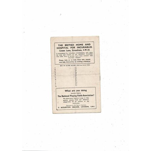 Millwall v Sunderland Friendly Football Programme 1957/58