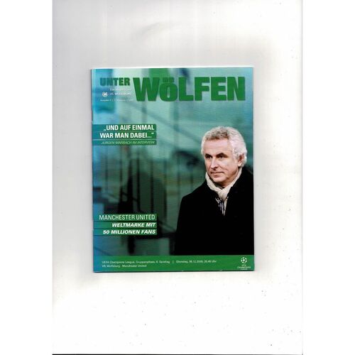 VfL Wolfsburg v Manchester United Champions League Football Magazine 2009/10