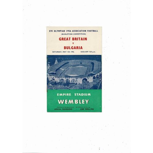 1956 Great Britain v Bulgaria Olympic International Football Programme