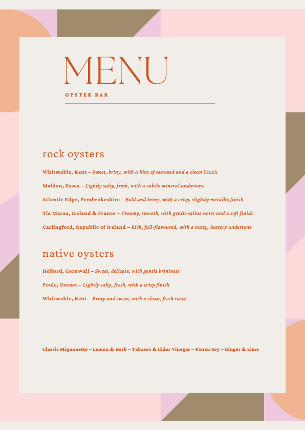 Oyster + Seafood Bar | porthia | wedding catering | private dinner party  | london catering