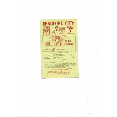1963/64 Bradford City v Aldershot Football Programme